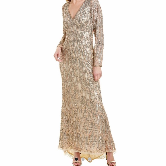 Long sleeve embellished gown - Picture 2 of 4